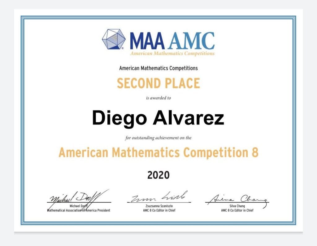 MAA AMC 8 - American Mathematics Competitions - Mathematical